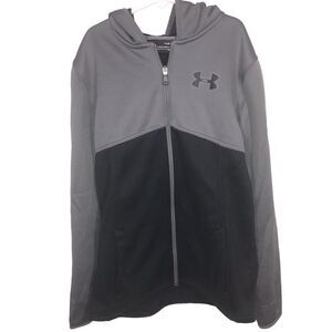 Kid's Under Armor Grey & Black Full Zip Hooded Jacket